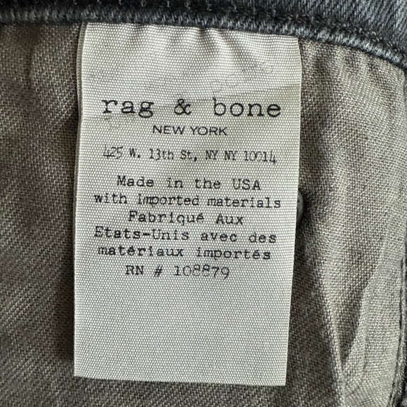 Rag & Bone‎ 10 Inch Crop Flare Raw Hem Jean Blackt Torne Wash Size 26 NWOT - Picture 13 of 15